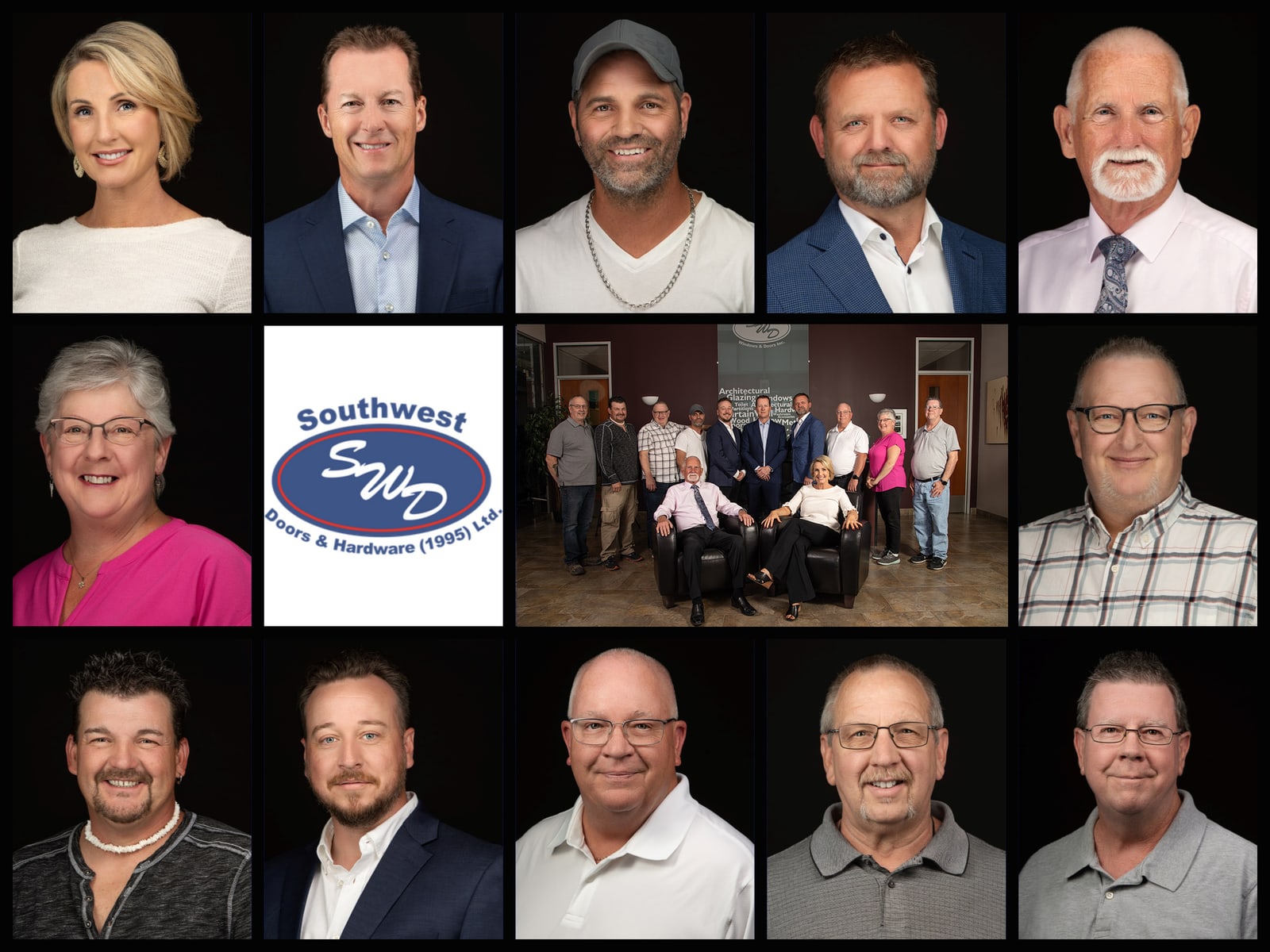 Team headshots photographed for Southwest Doors & Hardware
